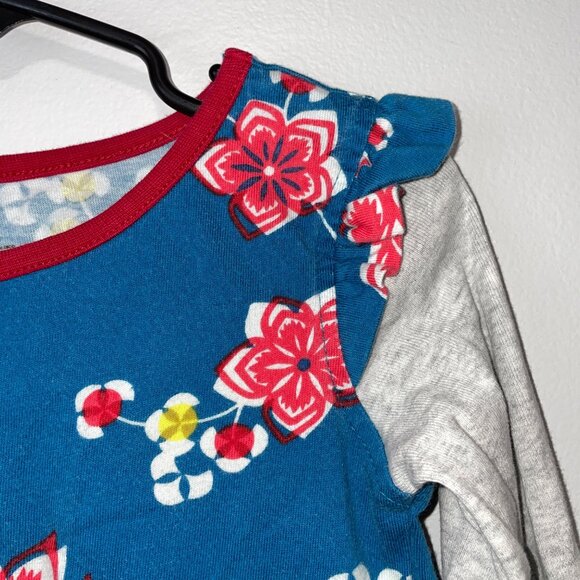 Tea Collection Girls Long Sleeve Floral Dress Size 5 Multicolor Cotton Blend - Picture 2 of 6